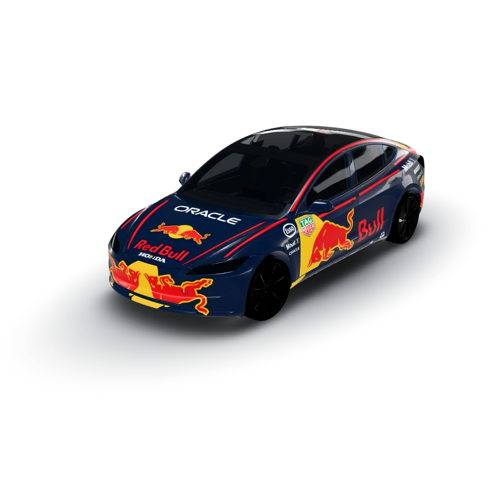 F1 redbull — a Model 3 (2024+ Base) wearing this AI wrap design