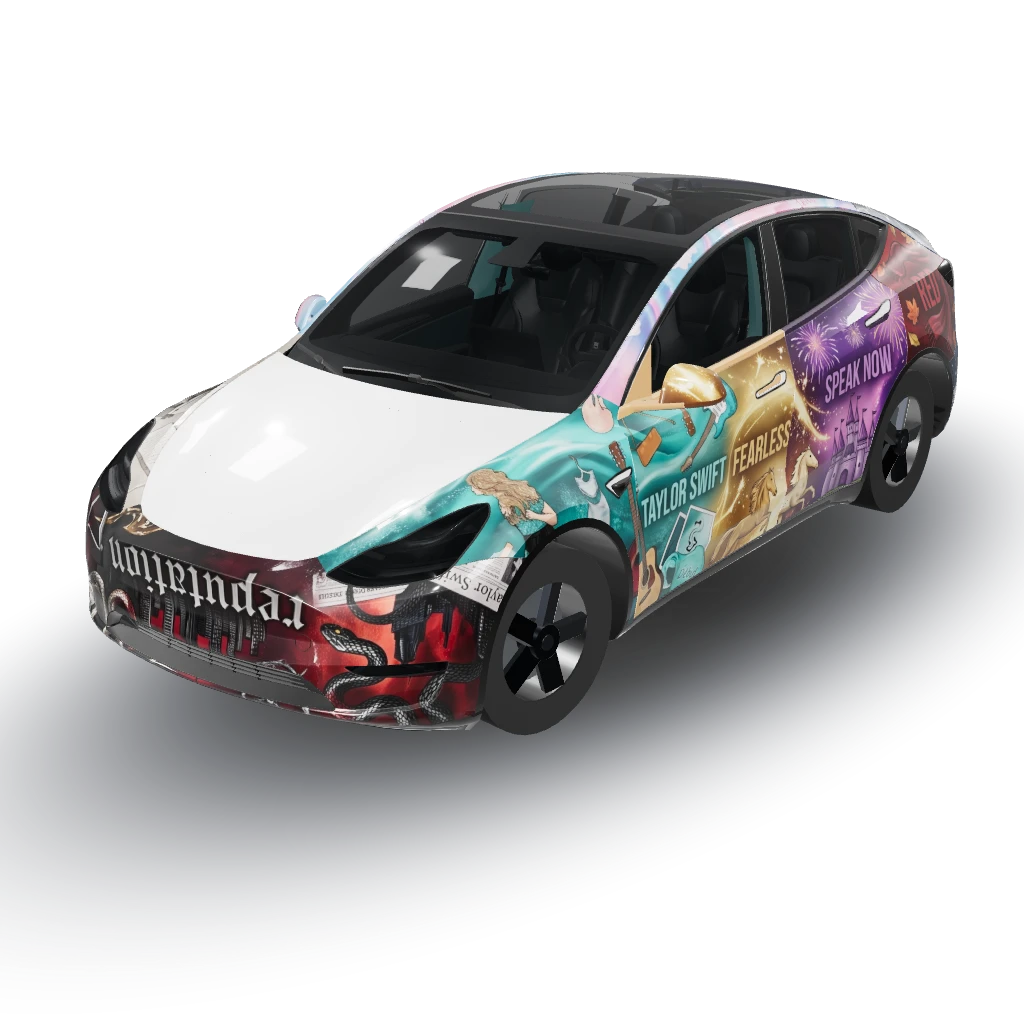 Excellent! — a Model Y wearing this AI wrap design