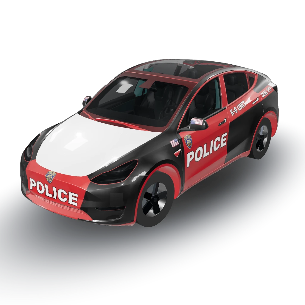 Police car — a Model Y wearing this AI wrap design