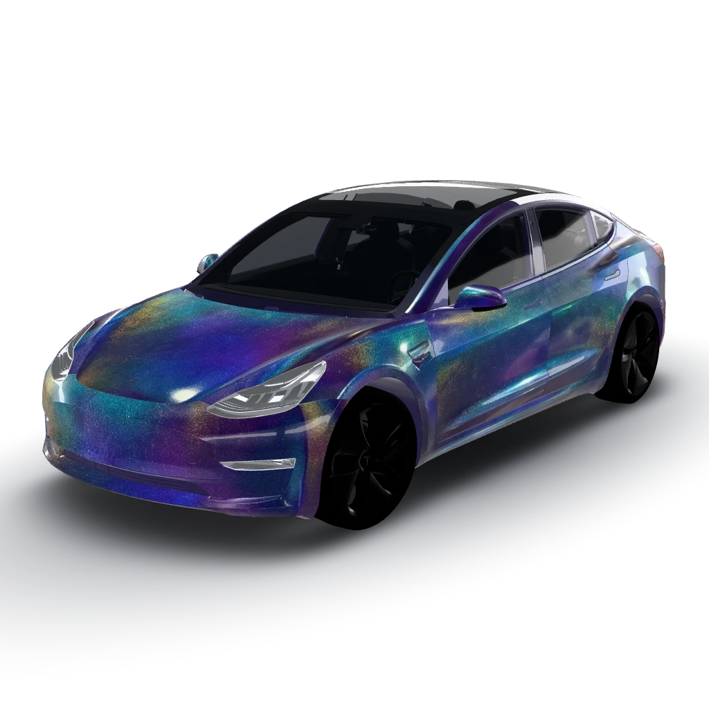 3m gloss flip deep space — a Model 3 wearing this AI wrap design