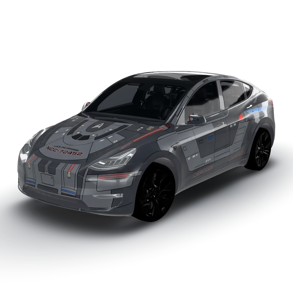 Star Trek deep space nine runabout — a Model Y wearing this AI wrap design