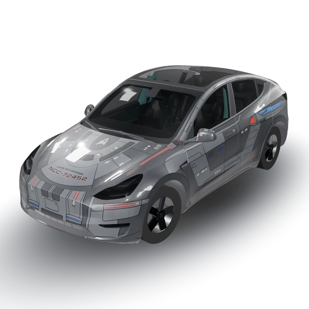 Star Trek deep space nine runabout — a Model Y wearing this AI wrap design