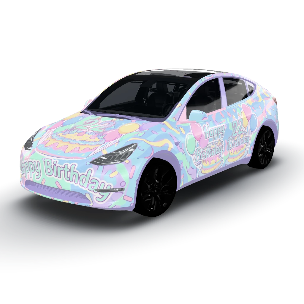 Fantastic! — a Model Y wearing this AI wrap design