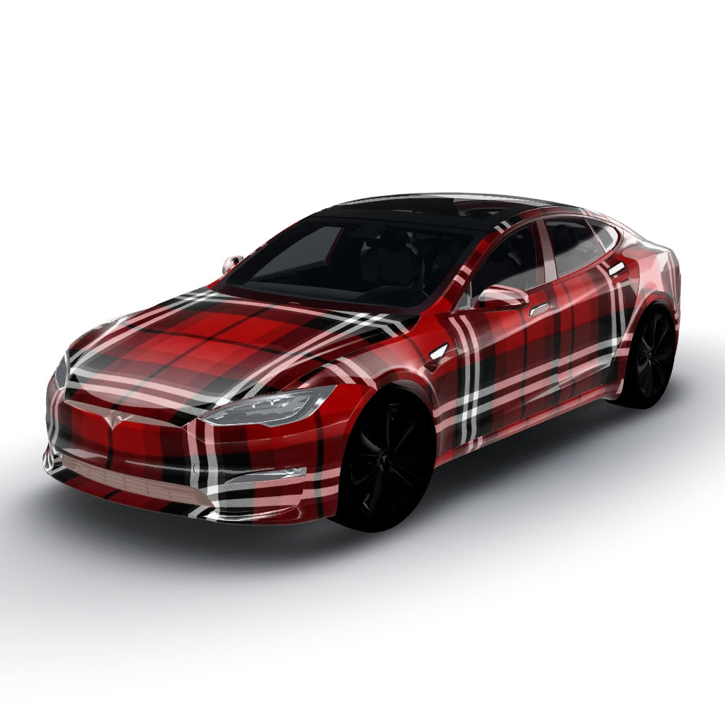 Perfect! — a Model S (2021+) wearing this AI wrap design