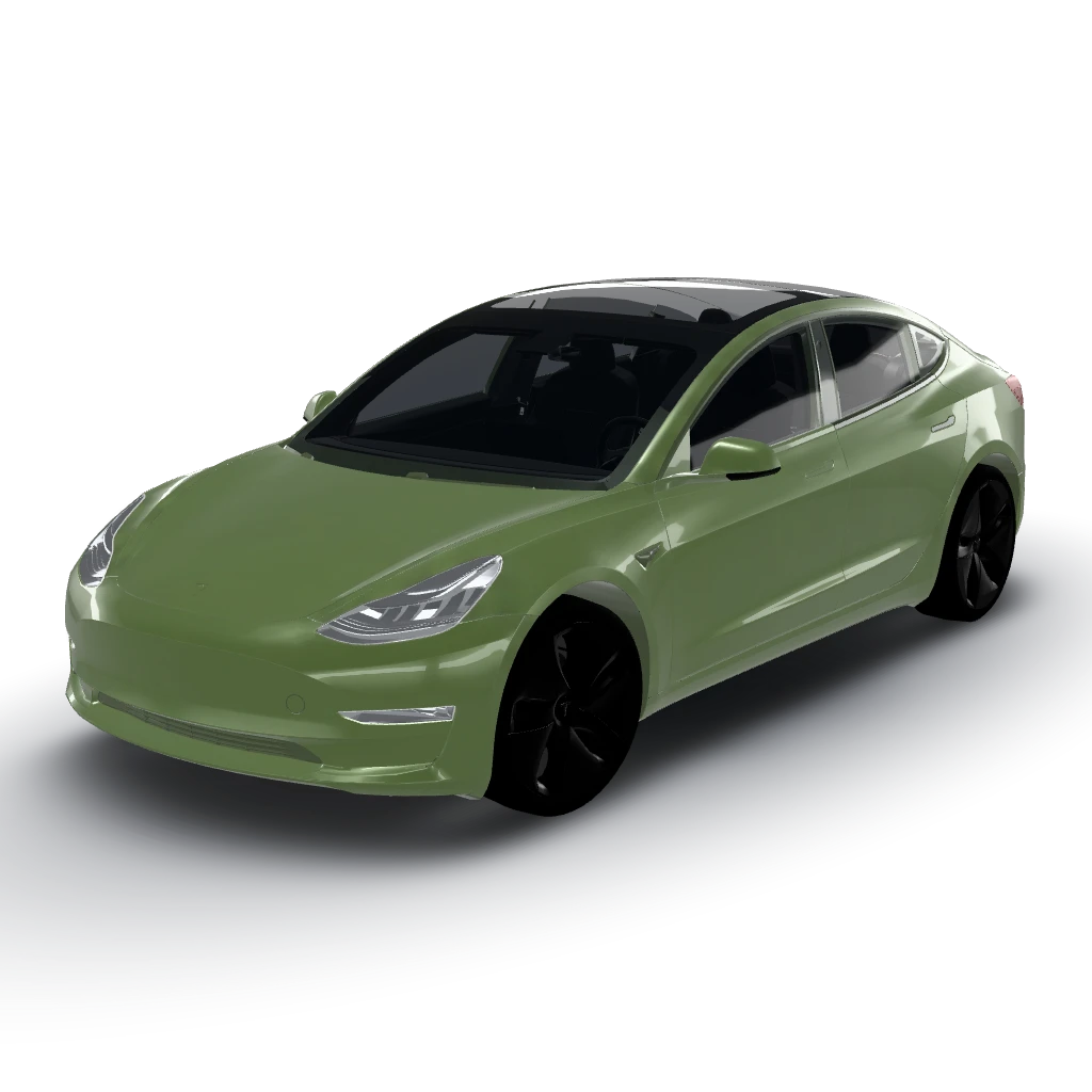 Wrap design for your Model 3 — a Model 3 wearing this AI wrap design
