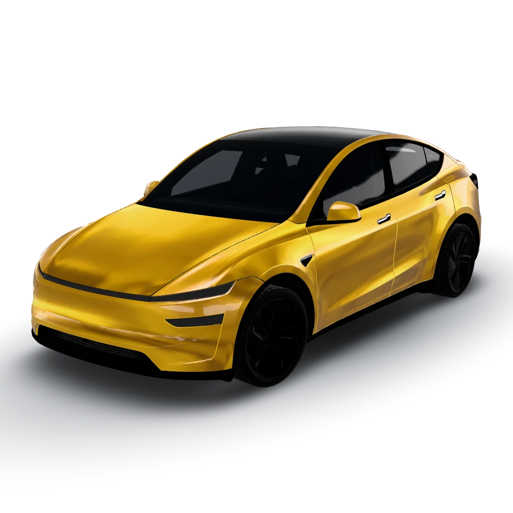 Gold Metallic — a Model Y (2025+) Premium wearing this AI wrap design