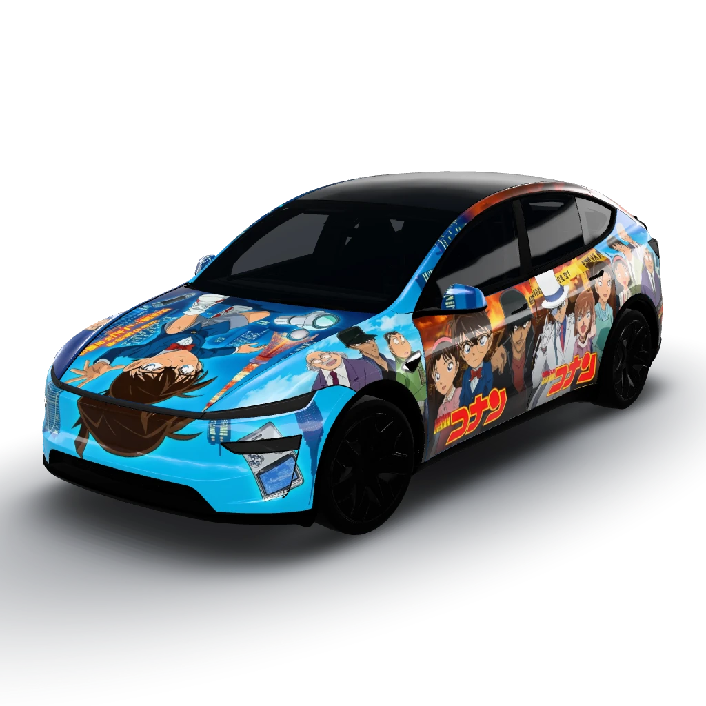 Conan — a Model Y L wearing this AI wrap design