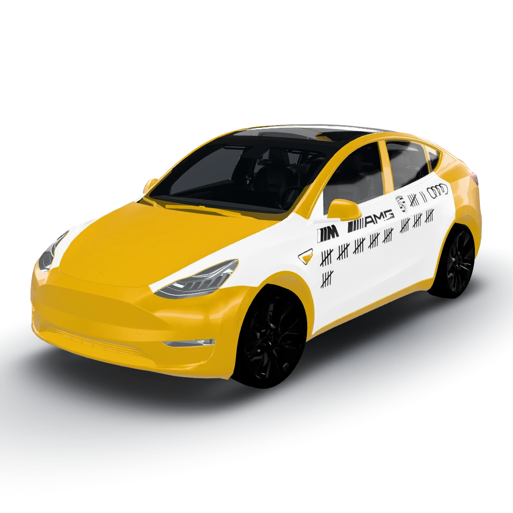Ww2 yellow nose like a messerschmit bf109 — a Model Y wearing this AI wrap design