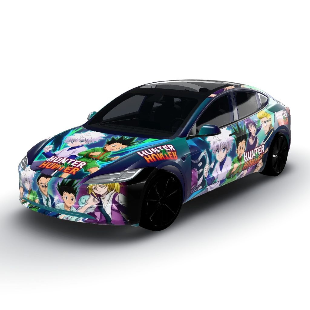 Hunter X Hunter wrap with Killua and Gon — a Model 3 (2024+) Standard & Premium wearing this AI wrap design