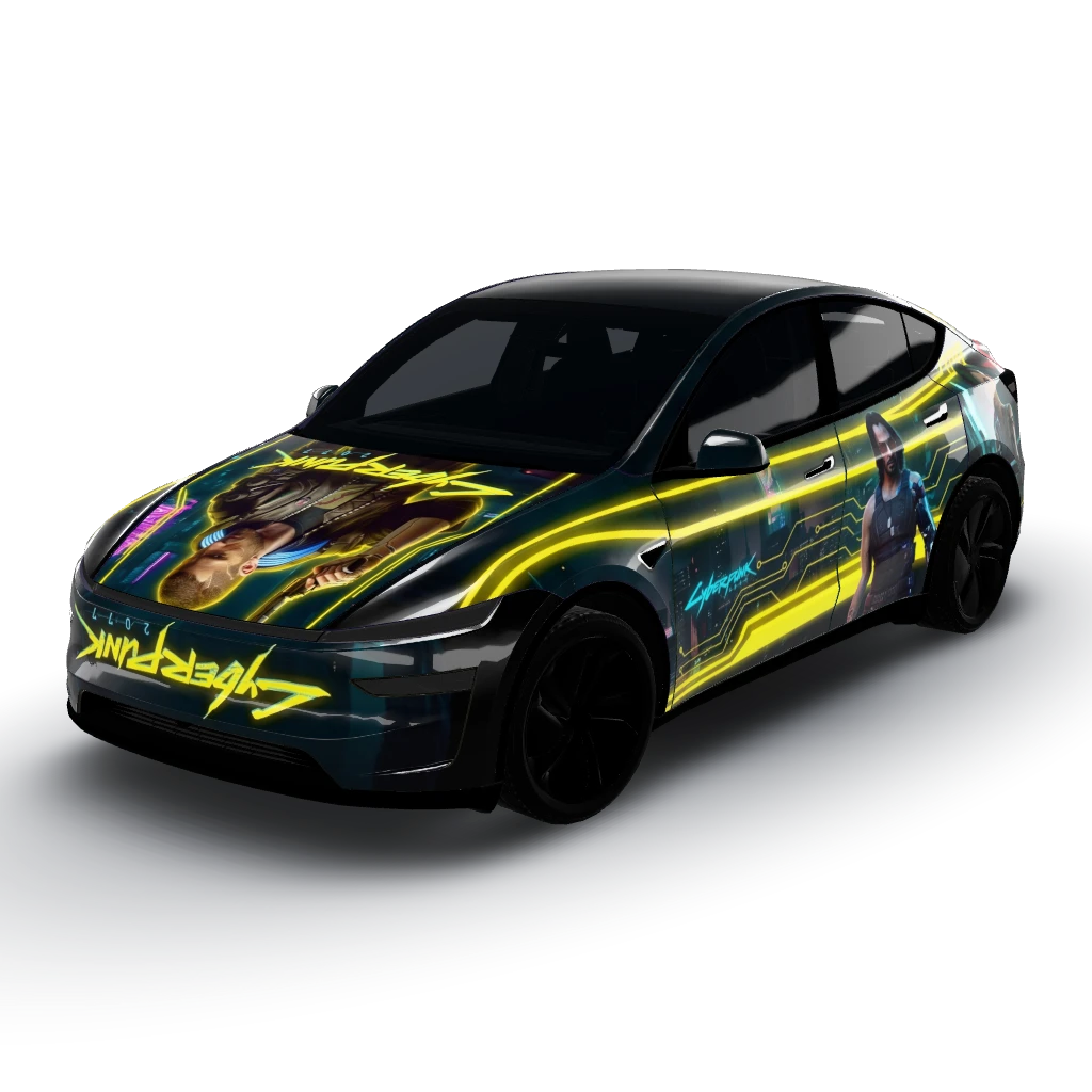 From cyberpunk 77 Style — a Model Y (2025+) Premium wearing this AI wrap design
