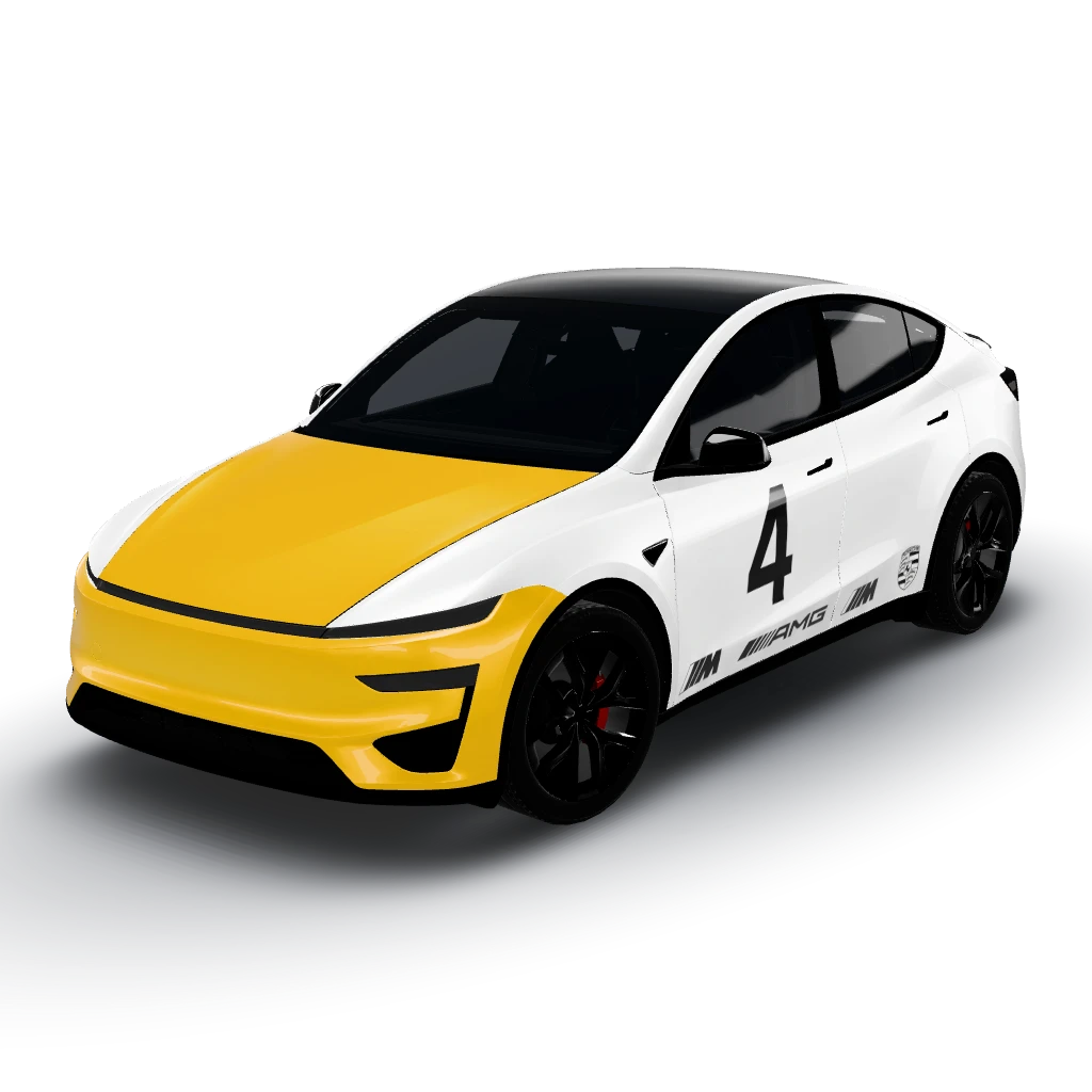 Like a ww2 plane Numbers on the side — a Model Y (2025+) Performance wearing this AI wrap design