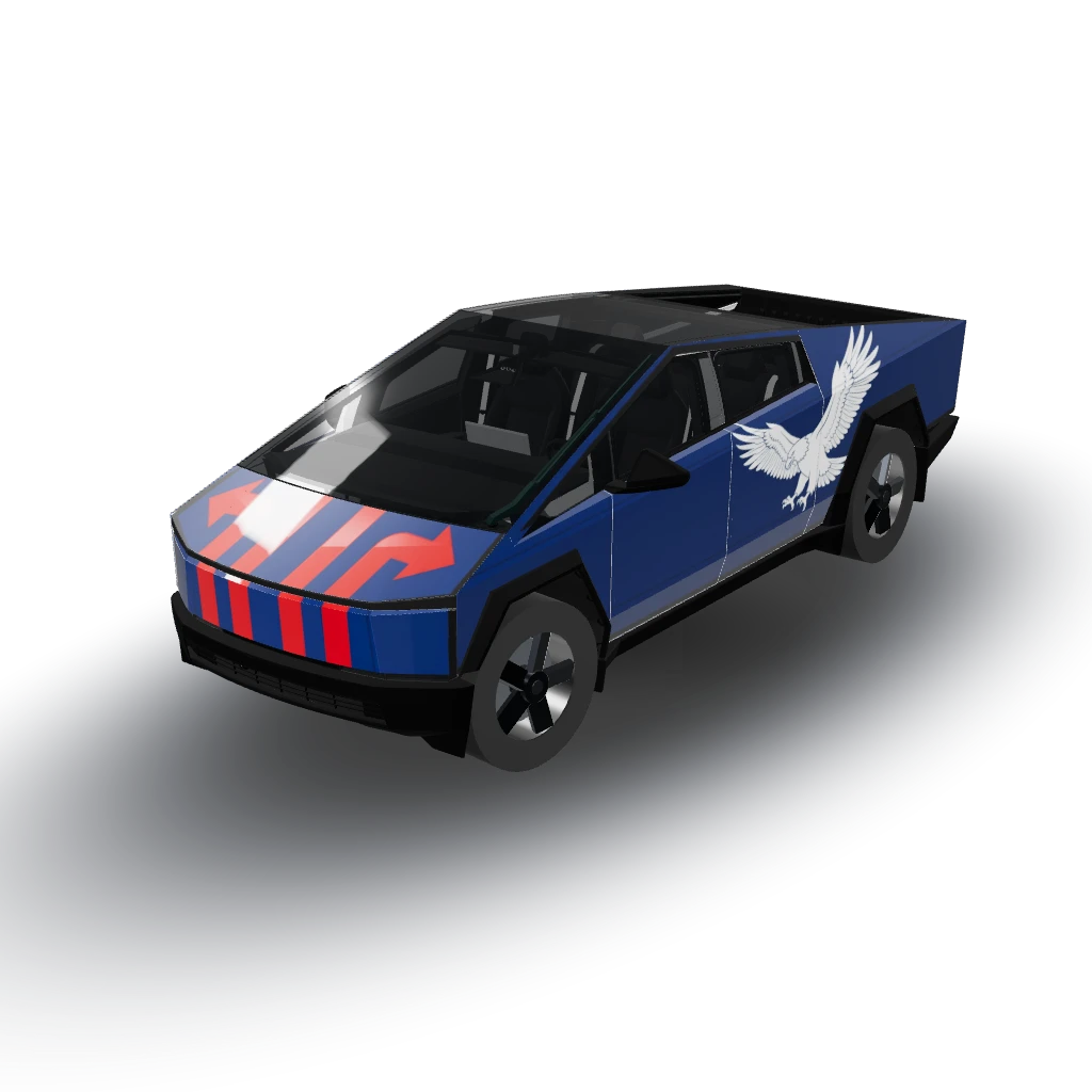 Got it! — a Cybertruck wearing this AI wrap design