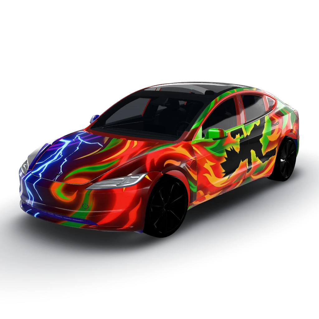 Hunter x hunter wrap with killua and Gon — a Model 3 (2024+) Standard & Premium wearing this AI wrap design