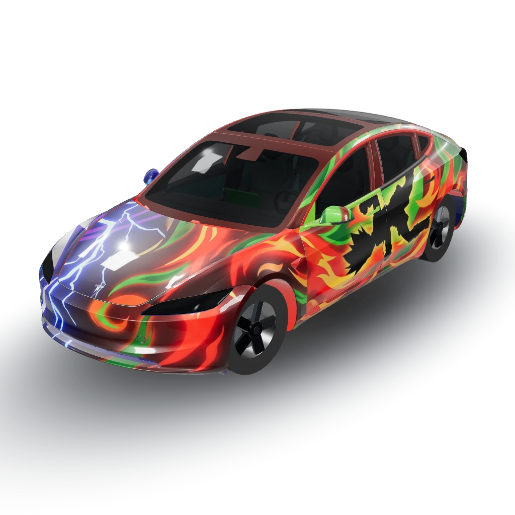 Hunter x hunter wrap with killua and Gon — a Model 3 (2024+ Base) wearing this AI wrap design