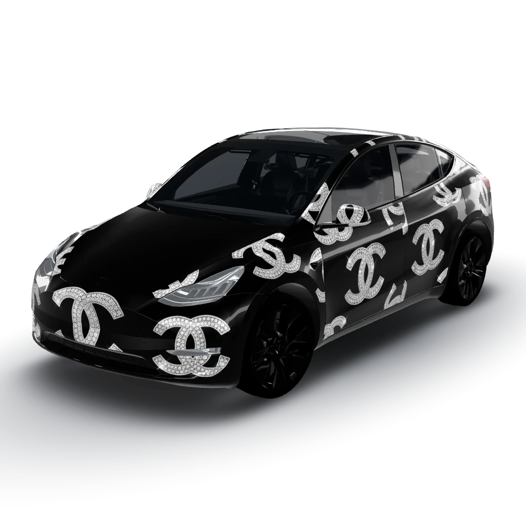 We'll include the frunk in the design — a Model Y wearing this AI wrap design