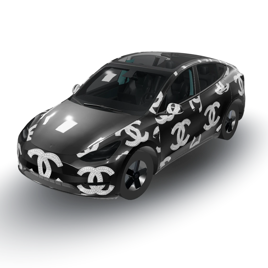 Absolutely! — a Model Y wearing this AI wrap design