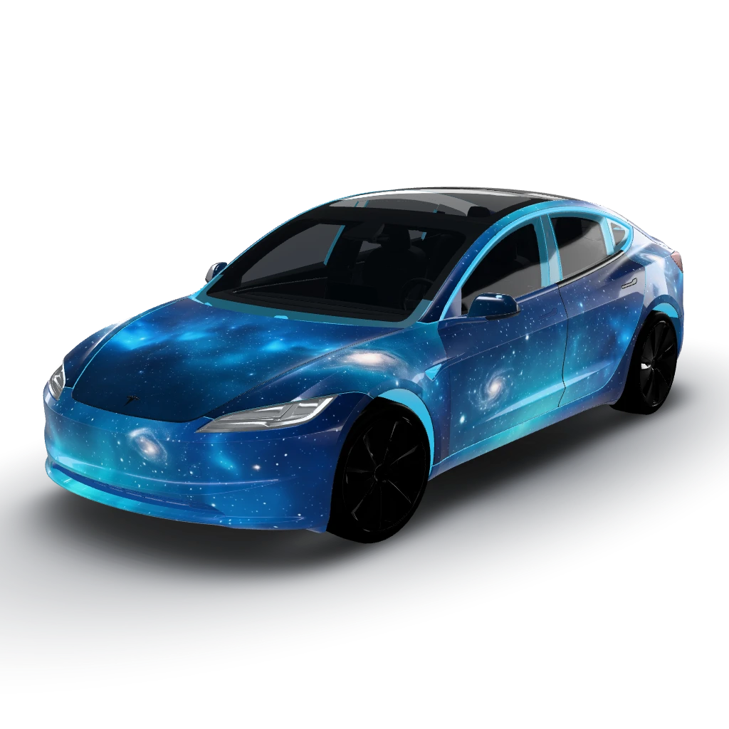 Thank you for the reminder — a Model 3 (2024+) Standard & Premium wearing this AI wrap design
