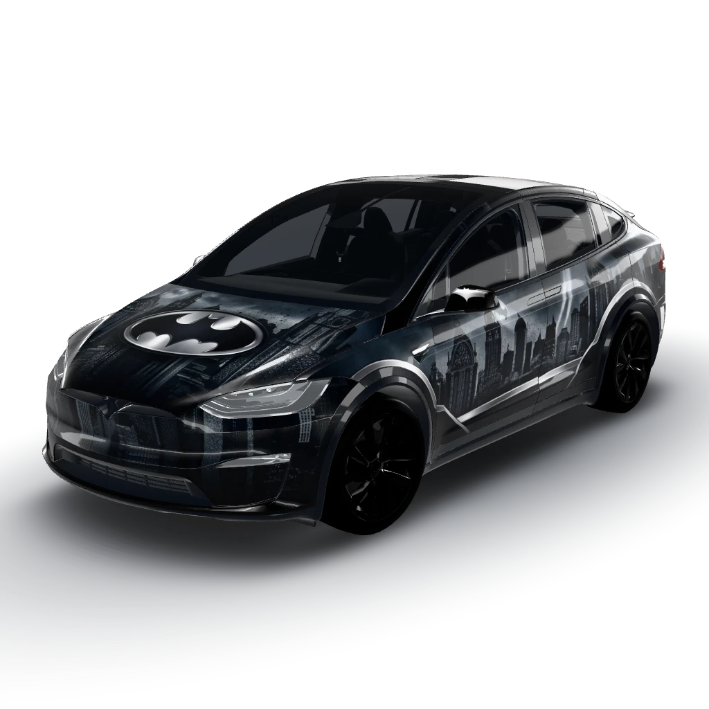 Your custom wrap design is ready — a Model X (2021+) wearing this AI wrap design