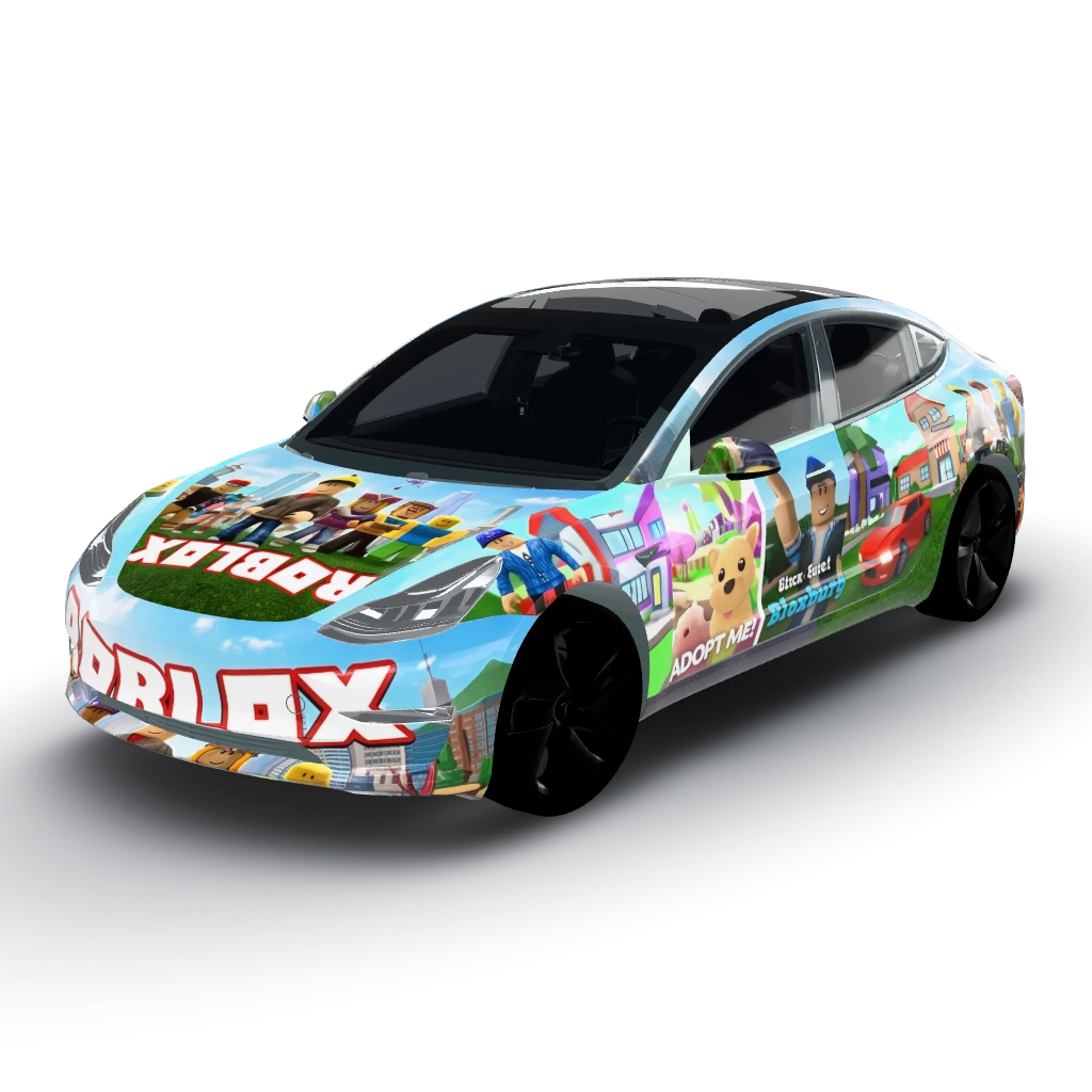 Roblox — a Model 3 wearing this AI wrap design