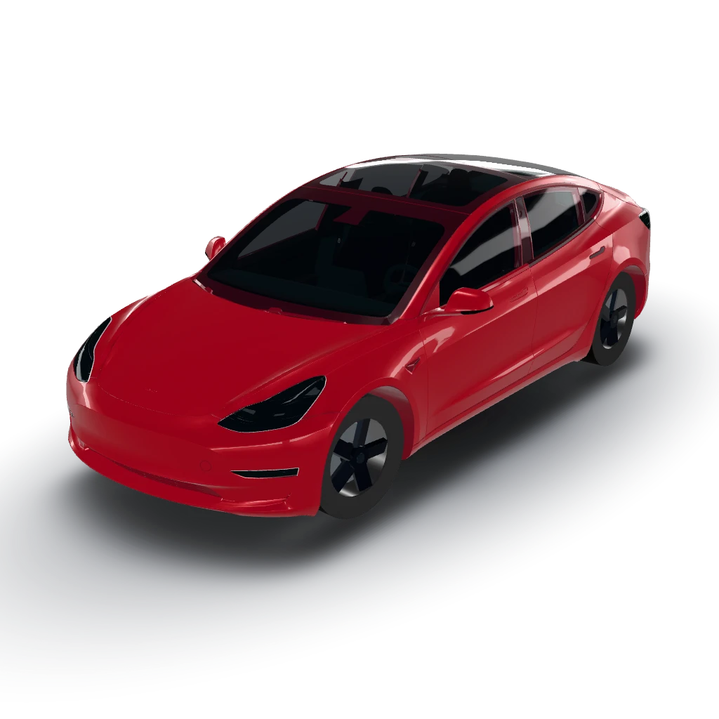 Understood, a solid deep red wrap it is! — a Model 3 wearing this AI wrap design