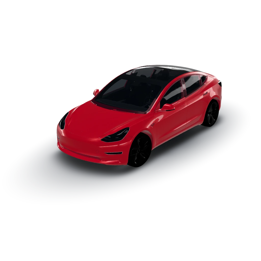 Understood, a solid deep red wrap it is! — a Model 3 wearing this AI wrap design