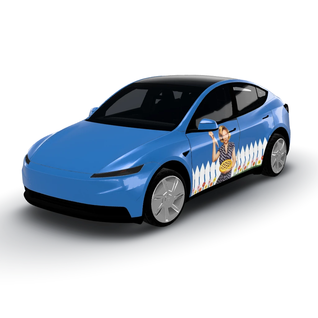 I have a blue model y — a Model Y (2025+) Standard wearing this AI wrap design