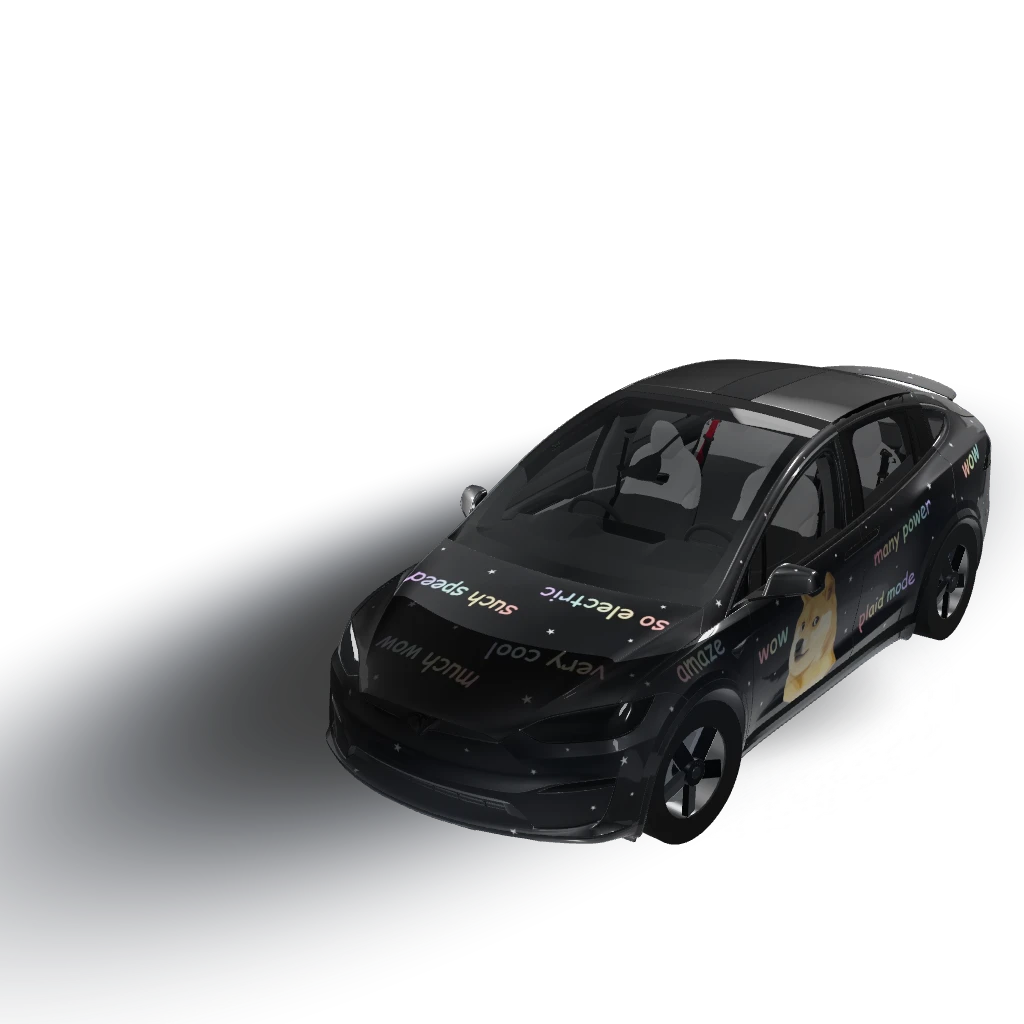 Dark matte wrap — a Model X (2021) wearing this AI wrap design