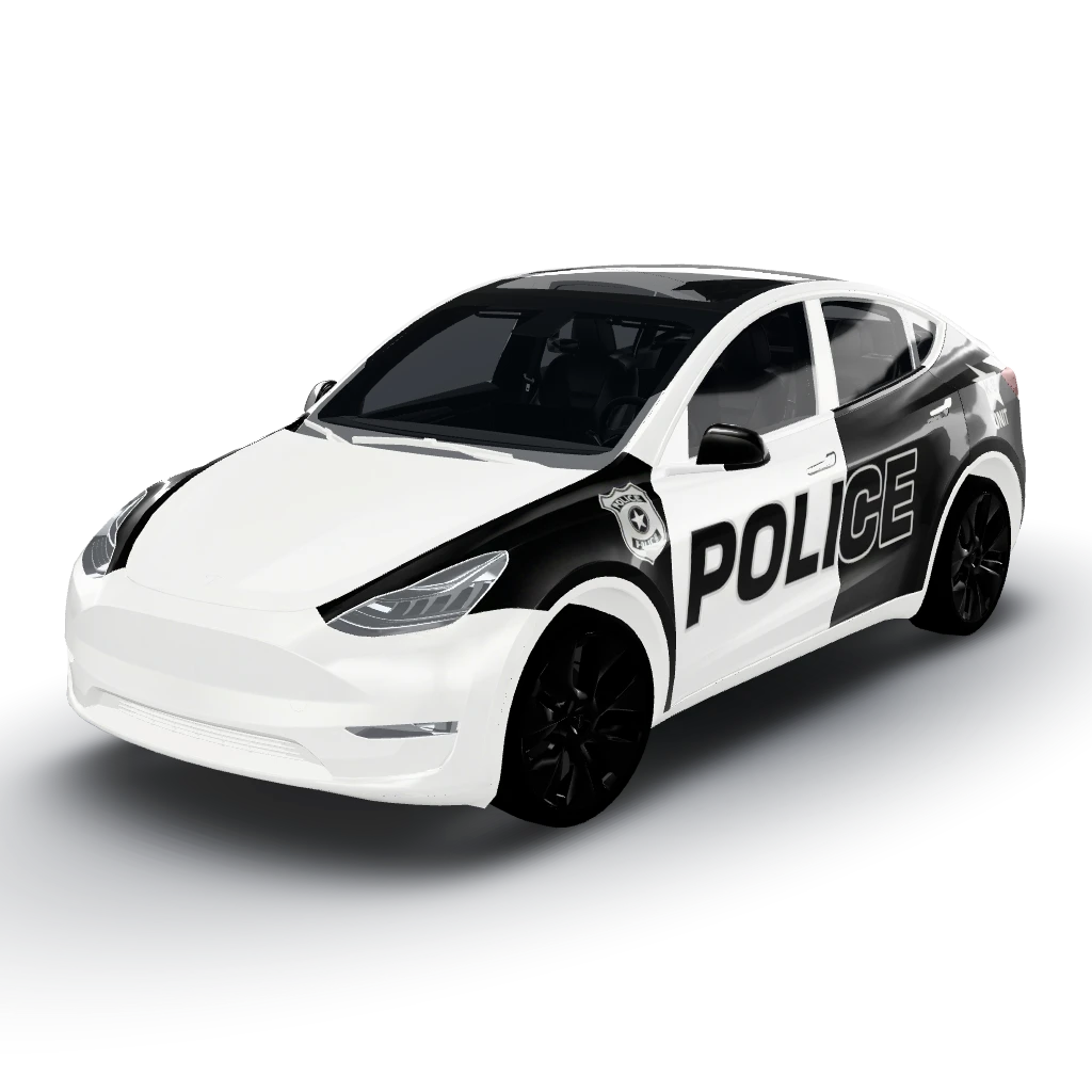 Police car — a Model Y wearing this AI wrap design