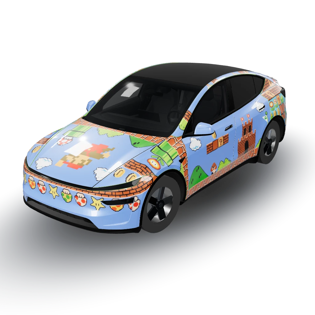 Mario — a Model Y (2025+ Premium) wearing this AI wrap design