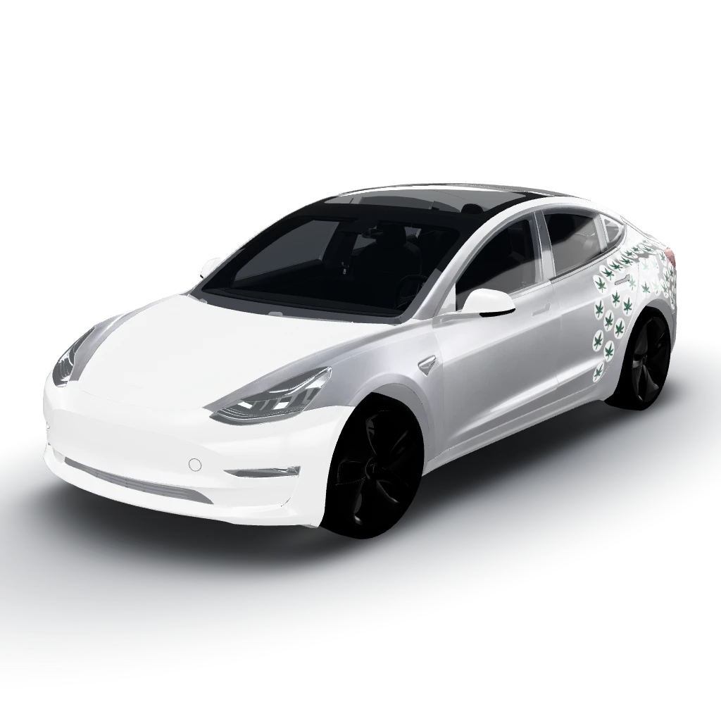 Ohio state wrap that looks just — a Model 3 wearing this AI wrap design