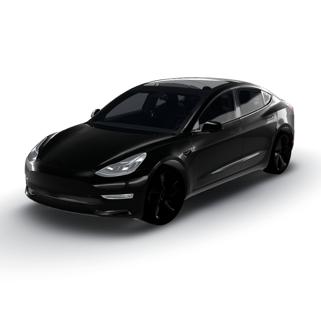 We'll place the red sensor on the front — a Model 3 wearing this AI wrap design