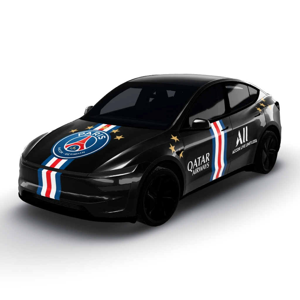 For this design, the wrap will feature — a Model Y (2025+) Premium wearing this AI wrap design