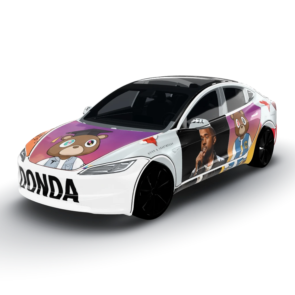 Kanye west — a Model 3 (2024+) Standard & Premium wearing this AI wrap design