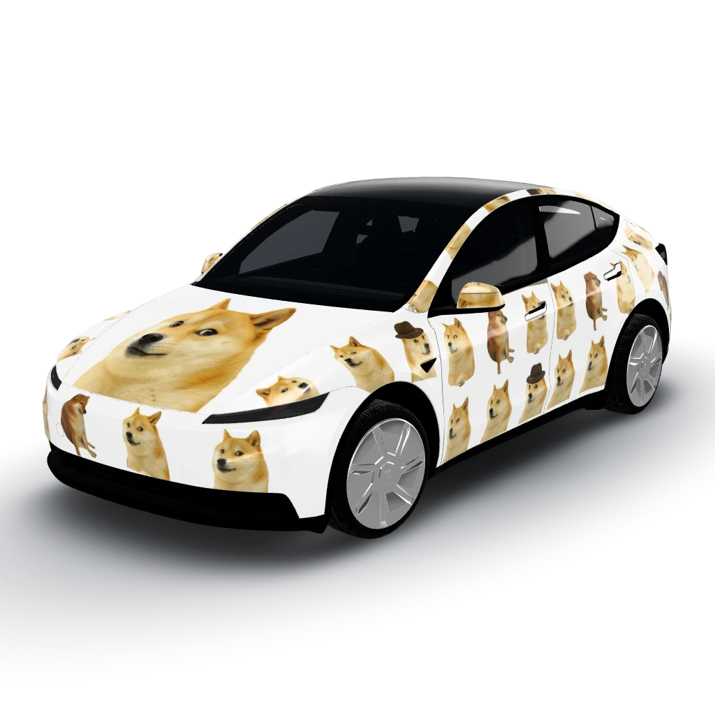 Here's the complete design — a Model Y (2025+) Standard wearing this AI wrap design