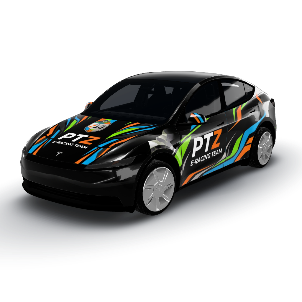 Adjust to tesla y standard 2026 features — a Model Y (2025+) Standard wearing this AI wrap design