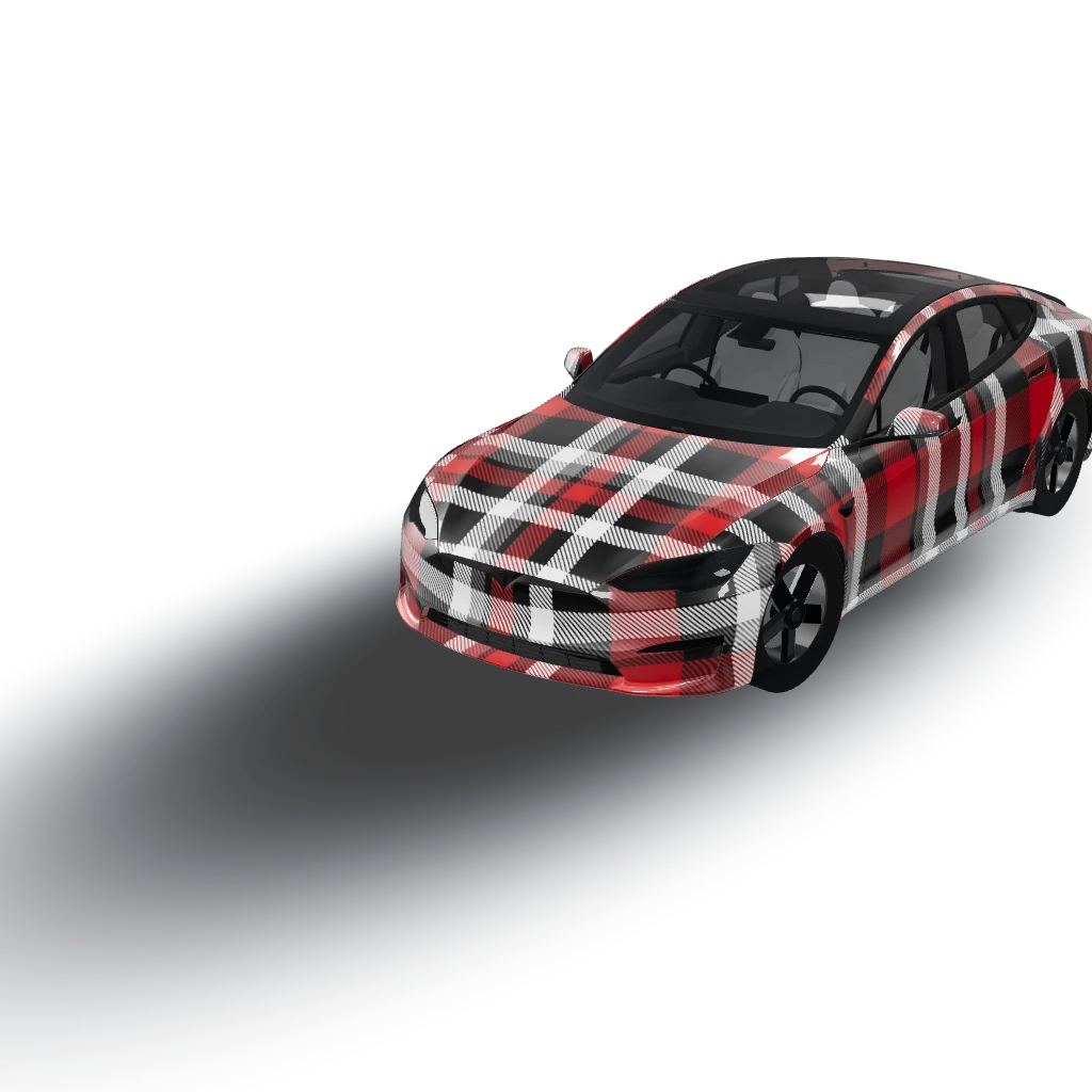 Perfect! — a Model S (2021) wearing this AI wrap design