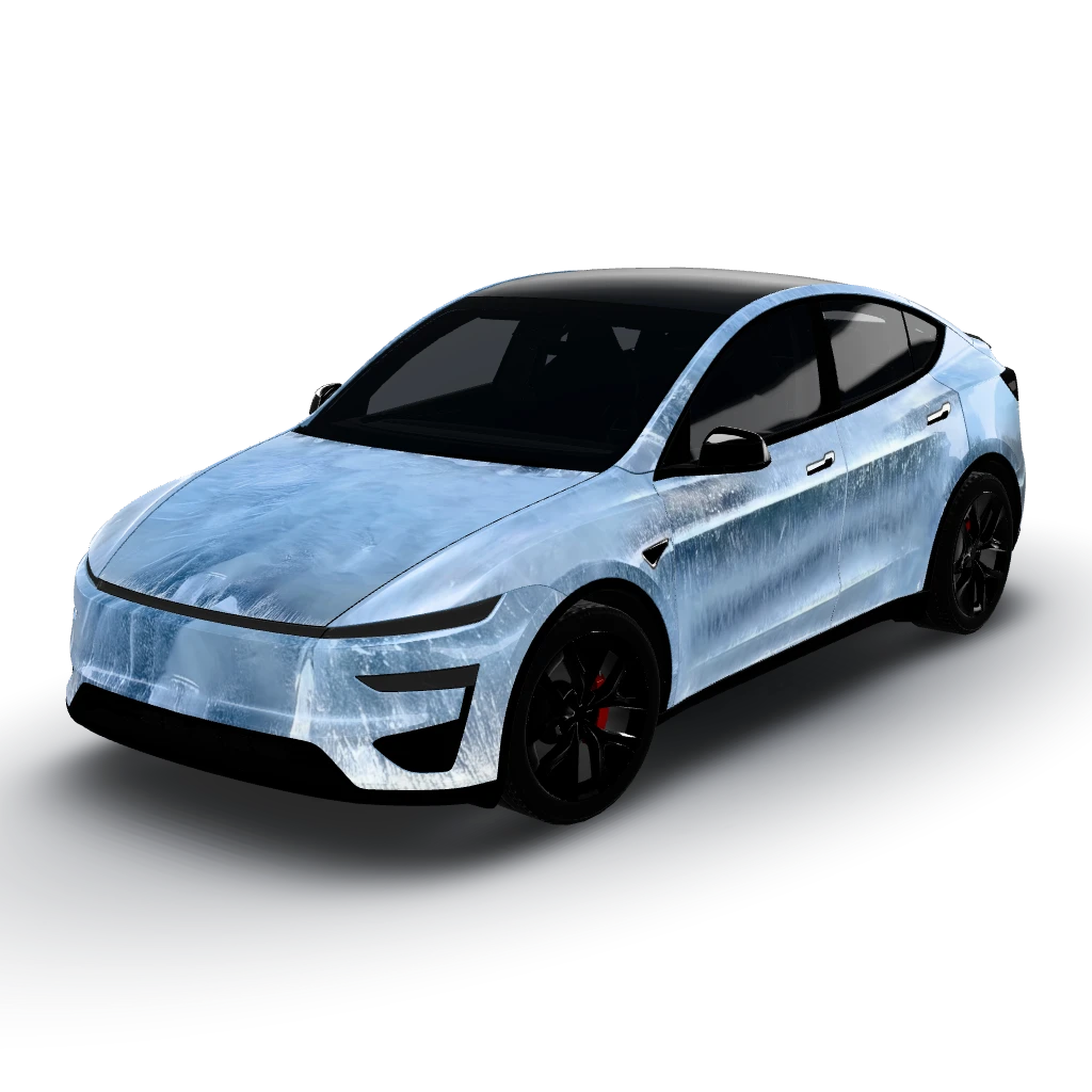 It looks like you're excited about the ice — a Model Y (2025+) Performance wearing this AI wrap design