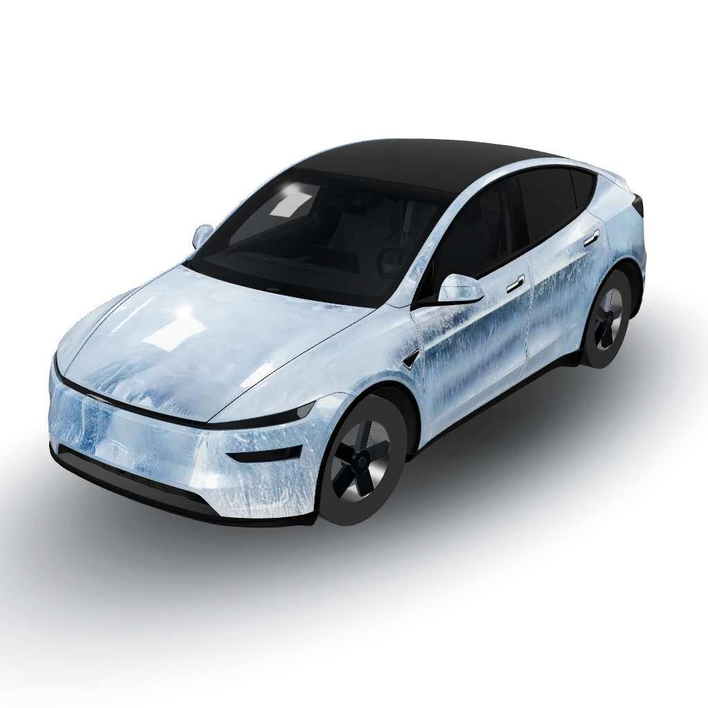 It looks like you're excited about the ice — a Model Y (2025+ Performance) wearing this AI wrap design
