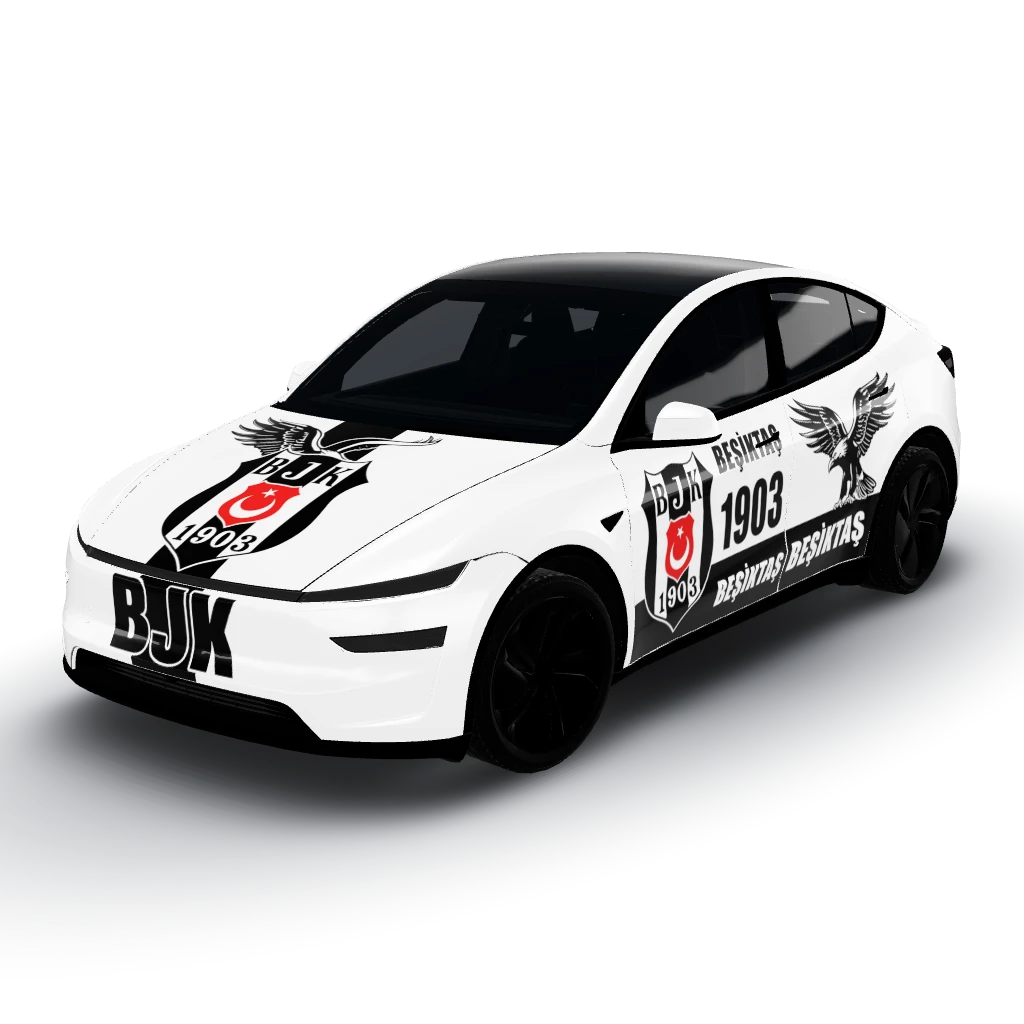 Beşiktaş — a Model Y (2025+) Premium wearing this AI wrap design