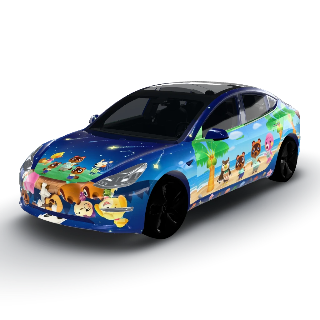 Got it! — a Model 3 wearing this AI wrap design