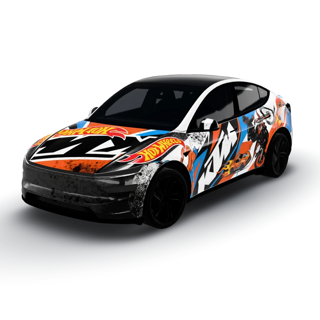 Ktm — a Model Y (2025+) Premium wearing this AI wrap design