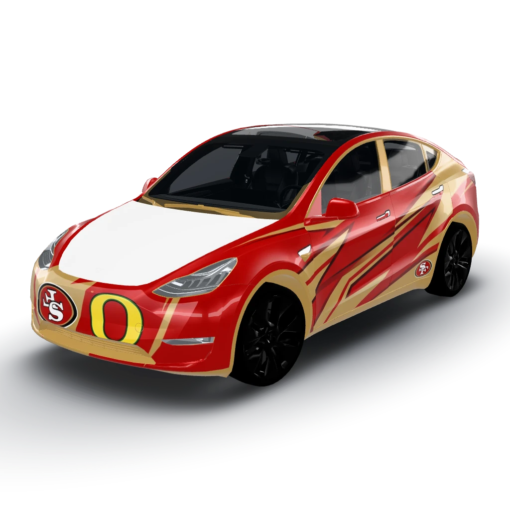 We’ll include the phrase "Big Duck Energy" — a Model Y wearing this AI wrap design
