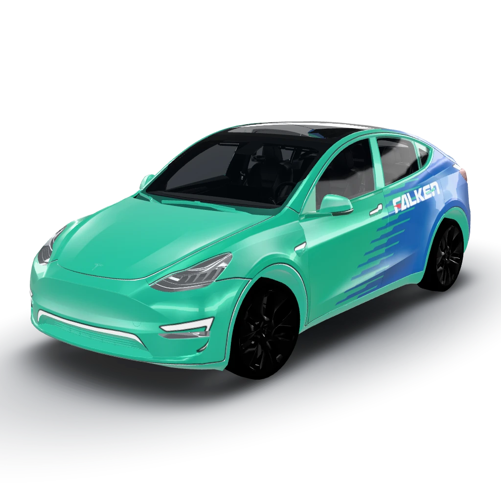 Got it! — a Model Y wearing this AI wrap design