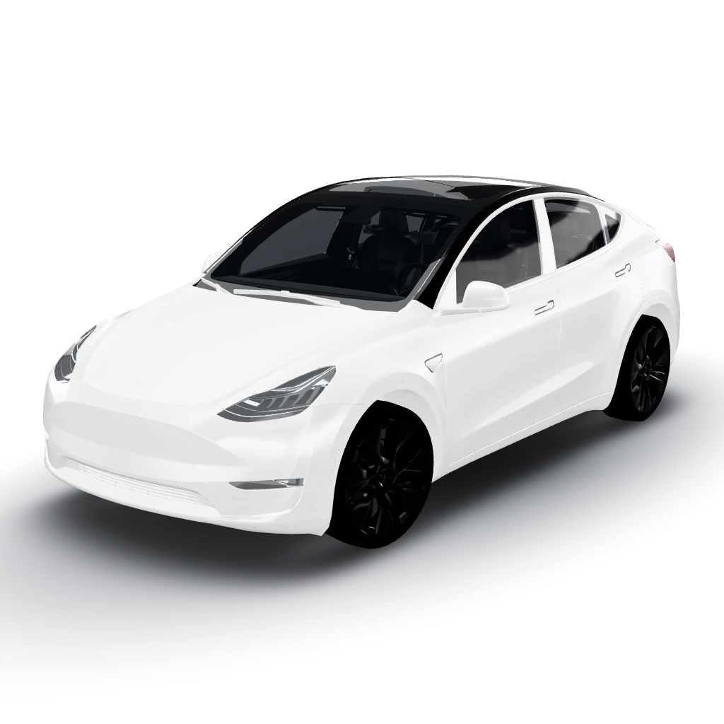 All white gloss on the whole car except — a Model Y wearing this AI wrap design