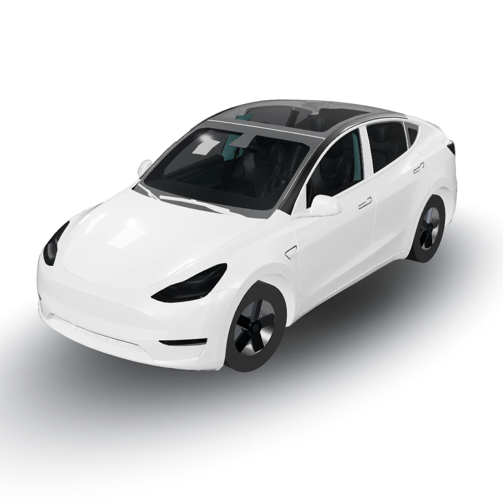 All white gloss on the whole car except — a Model Y wearing this AI wrap design