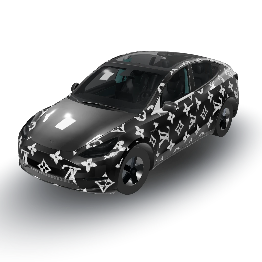 This sounds like a stunning design! — a Model Y wearing this AI wrap design