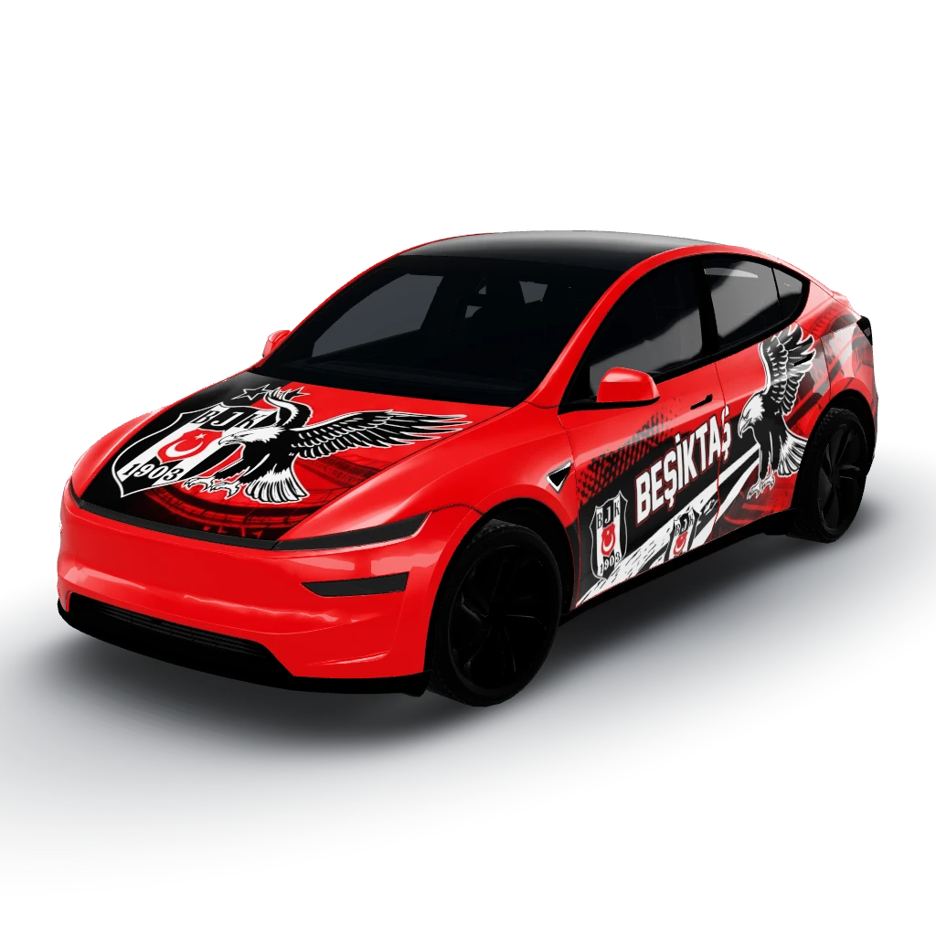 Beşiktaş — a Model Y (2025+) Premium wearing this AI wrap design