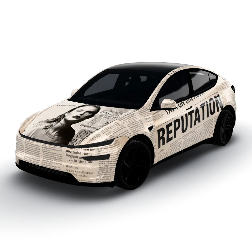 Let’s clarify that! — a Model Y (2025+) Premium wearing this AI wrap design