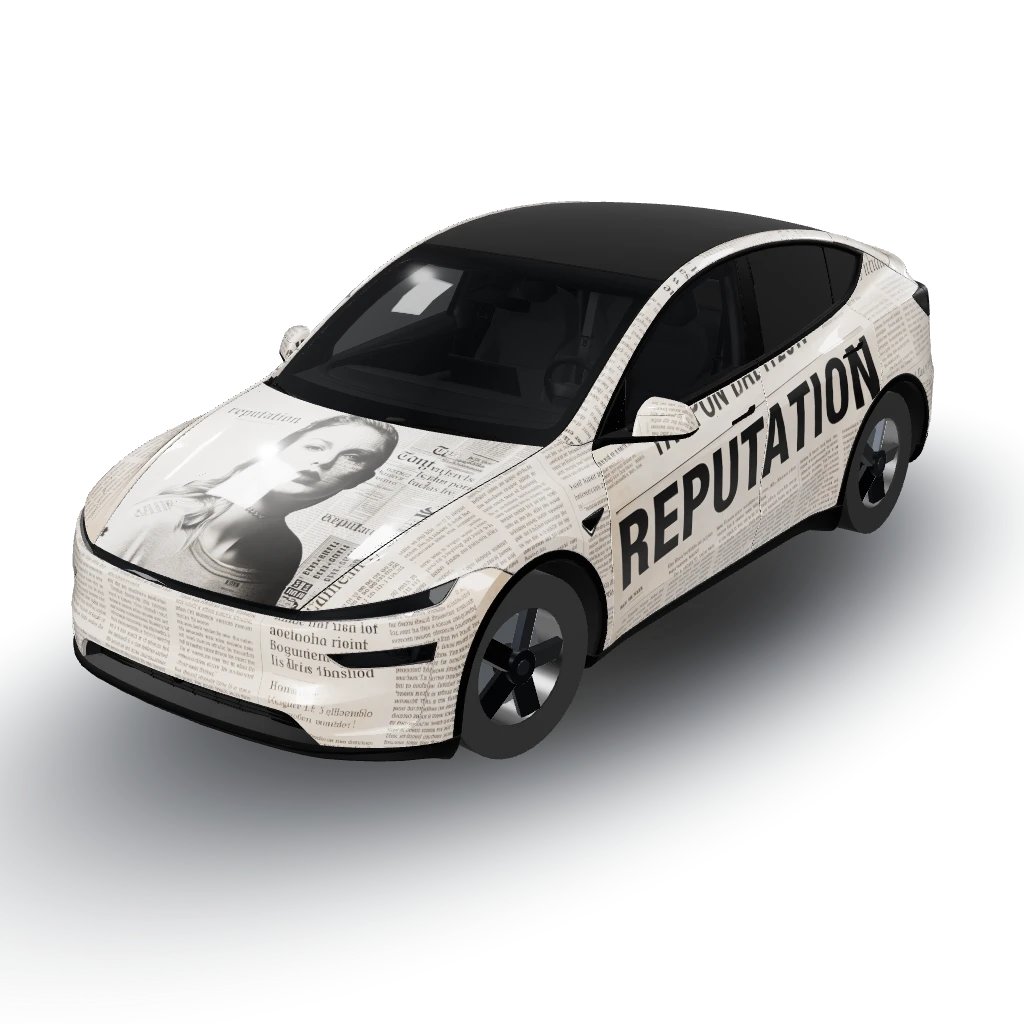 Let’s clarify that! — a Model Y (2025+ Premium) wearing this AI wrap design