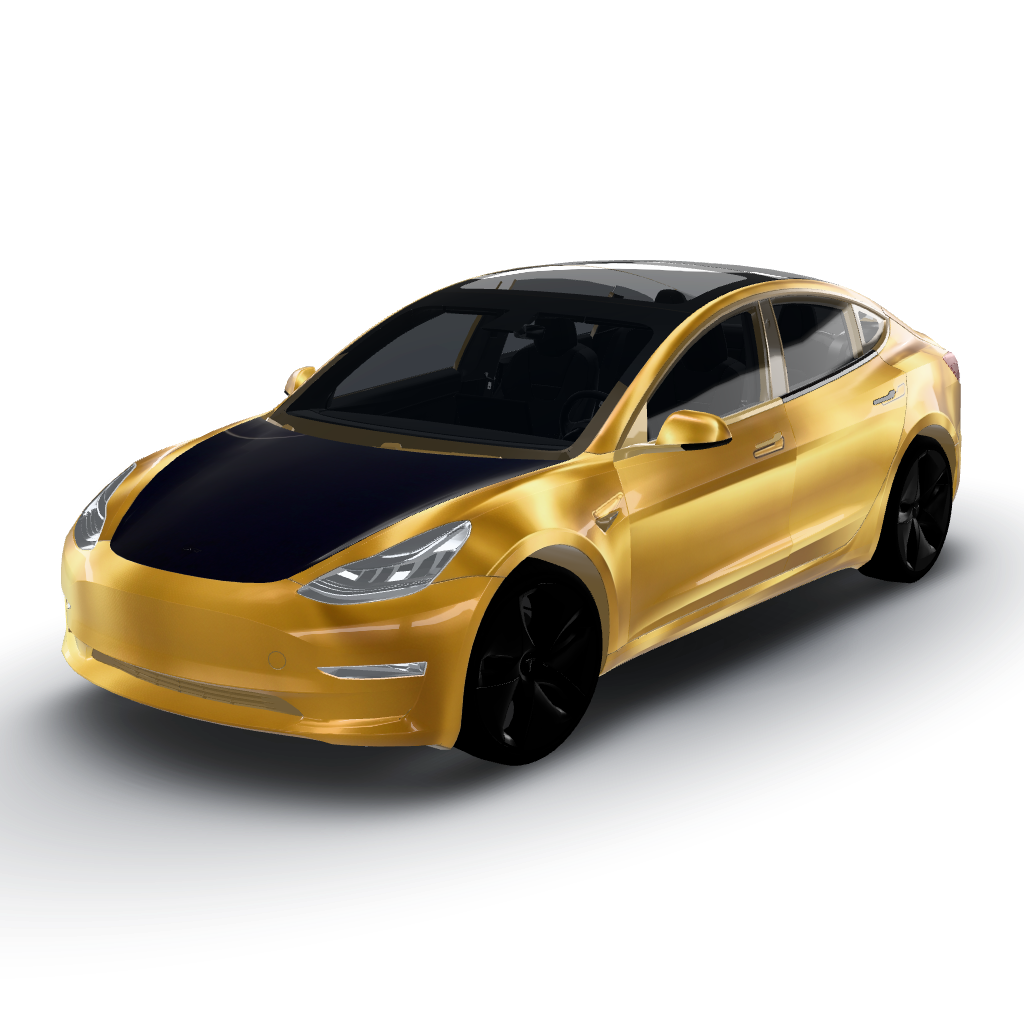 Entire vinyl wrap features a stunning — a Model 3 wearing this AI wrap design